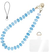 Handmade Natural Gemstone Crystal Beaded Charm Cell Phone Camera Lanyard, Hands-Free Wrist Strap,...