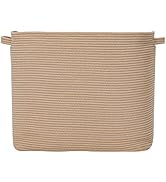 22"x14"x18" Mega Size Rectangular Extra Large Storage Basket, Cotton Rope Storage Baskets, All Beige