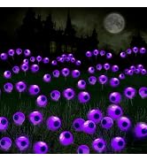 Halloween Decorations Outdoor Lights - 4 Pack 32LED Solar Halloween Scary Eyeball Pathway Lights ...