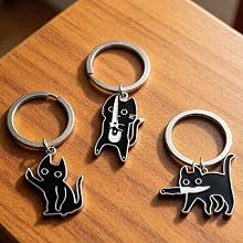 Three Black Cat Metal Charms