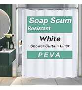 AmazerBath Shower Curtain Liner, 72x72 Plastic White Shower Curtain Liner, Cute Waterproof PEVA S...