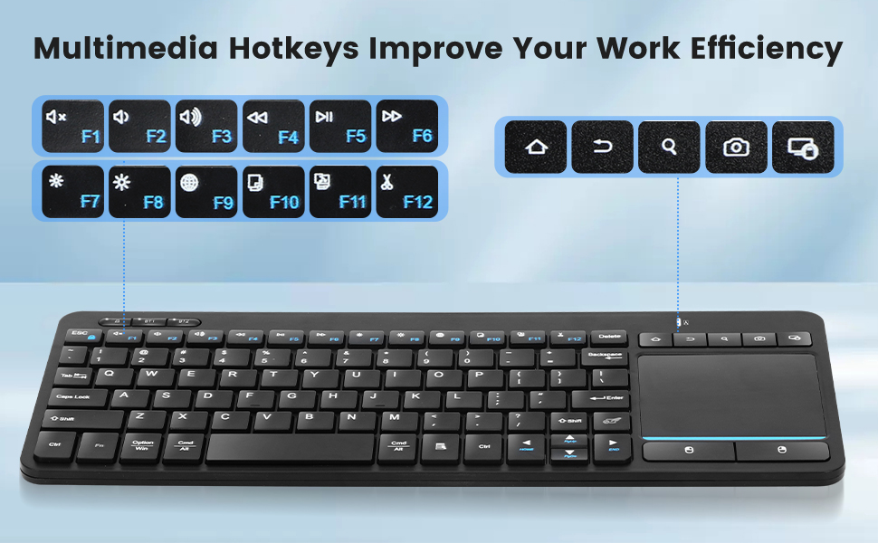 wireless bluetooth keyboard with touchpad