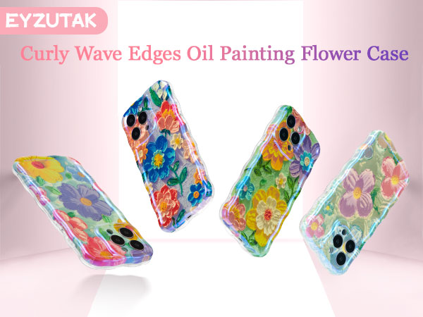 Colorful Retro Oil Painting Flower Laser Phone Case