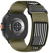 Rugged Nylon for Samsung Galaxy Watch 8 Band 44mm 40mm/8 Classic 46mm Men,Tactical Style Fabric W...