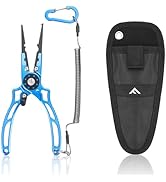 FLISSA 8 Inch Aluminum Fishing Pliers, Safety Lock Design Fishing Pliers Saltwater, Corrosion Res...