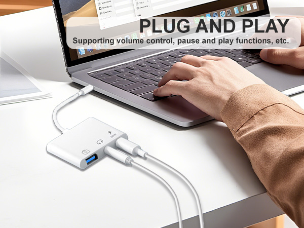 aux to USB C to 3.5mm audio adapter USB C to USB adapter USB OTG adapter USB C to headphone jack