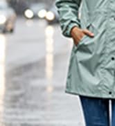 SaphiRose Women's Lightweight Long Rain Jacket Packable Raincoat Hooded Outdoor Trench Coats