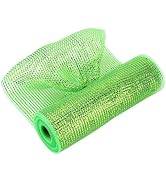 MEEDEE Lime Green Mesh Ribbon 10 Inch x 10 Yards - Halloween Deco Mesh Roll for Wreath Making, Ch...