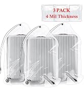 32x42 Inch Extra Large Clear Drawstring Plastic Bags 3 Pack(4 Mils), Dustproof Moistureproof Reus...