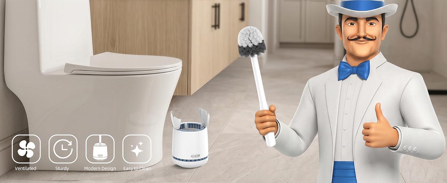 MR.SIGA PREMIUM TOILET BOWL BRUSH AND HOLDER