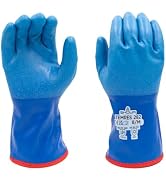 SHOWA TEMRES 282 Polyurethane Coated Waterproof Insulated Winter Work Gloves with Nylon Blend Lin...