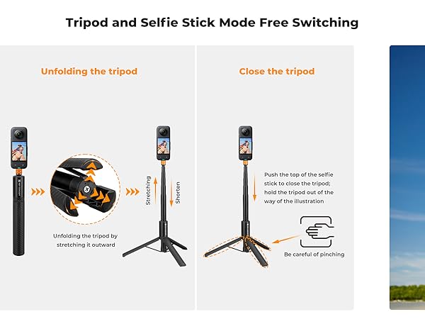 insta360 pole insta360 x3 selfie stick motion camera selfie stick for insta360 x3