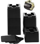 BTSD-home 3 Inch Heavy Duty Bed and Furniture Risers Adjustable Bed Lifts Fits to All Wheels of F...