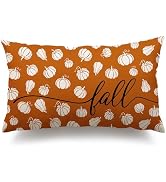 DFXSZ Fall Pillow Covers 12x20 Inch Autumn Thanksgiving Orange Pumpkins Lumbar Polyester Fall Dec...