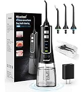 Cordless Water Flosser Teeth Cleaner, Nicefeel 300ML USB Rechargable Portable Oral Irrigator for ...