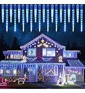Joomer Icicle Christmas Lights Outdoor,13FT 20 Icicles 320 LED Meteor Shower Icicle Lights Timer ...
