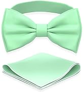 Adam Young Men's Bow Ties with Handkerchief Pre-Tied Style Formal Satin Classic Bowtie for Tuxedo...