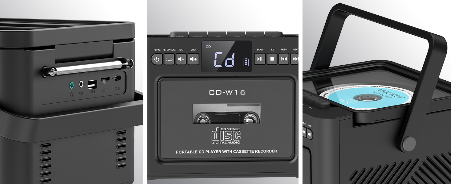 boom box with cassette and cd player