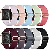Maledan 10 Pack Stretchy Solo Loop Compatible with Apple Watch Band 38mm 40mm 41mm 42mm 44mm 45mm...