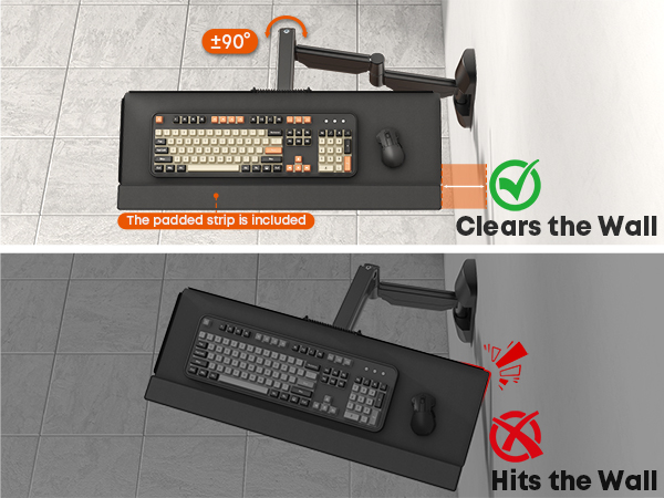 extra long keyboard wall mount