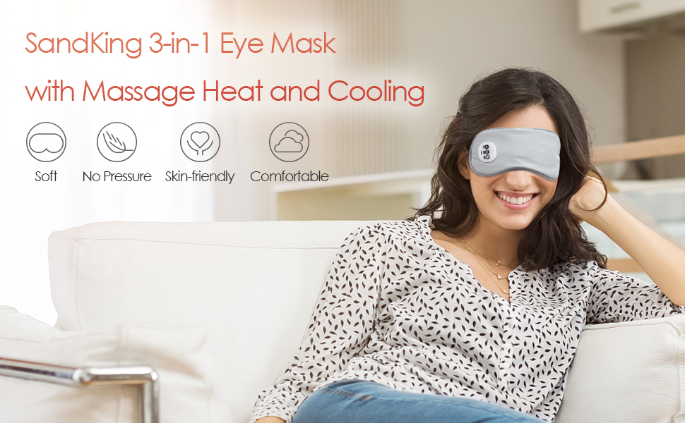 Wireless Heated Eye Massager with Cooling Eye Pad