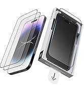 POWLEXA Tempered Glass Screen Protector for iPhone 16 Pro 2 Pack, 9H Hardness Glass Protector wit...