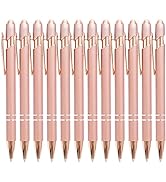 PASISIBICK 12 Pieces Rose Gold Ballpoint Pen with Stylus Tip, 2 in 1 Rose Gold Stylus Pens Stylis...