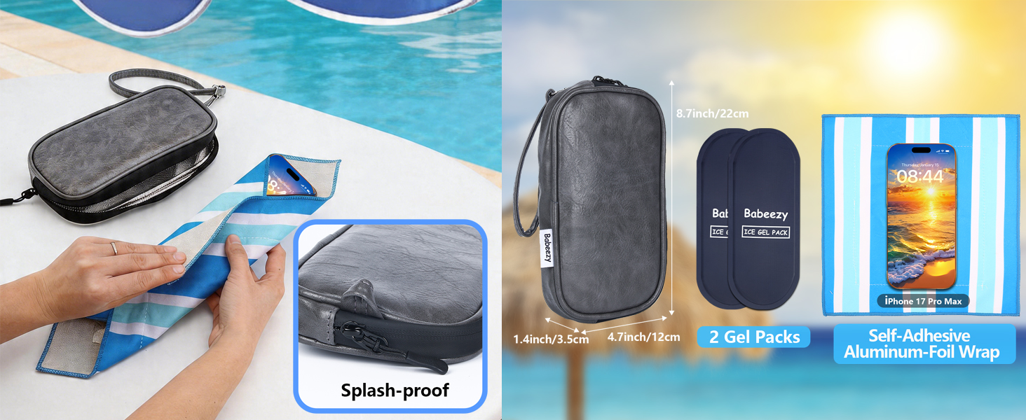babeezy cell phone insulated pouch for overheating cool pack for phone in sun