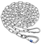 Heavy Duty Dog Chain for Yard-15FT Metal Dog Chain Leash Chew Proof,Long Dog Lead for Outside wit...