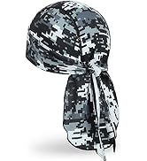 MELASA Cooling Do Rags Skull Cap Helmet Liner, Sweat Head Wraps Bandanas for Men Running Cycling ...