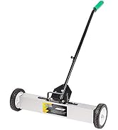 TUFFIOM 24-Inch Rolling Magnetic Pick-Up Sweeper | 50-LBS Capacity, with Quick Release Latch & Ad...