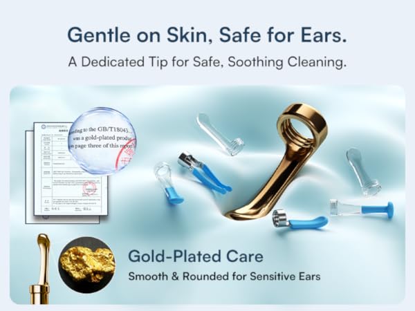 gentle on skin, safe for ears