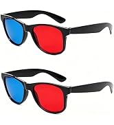 2Pcs Red and Blue 3D Glasses Universal TV Movie Dimensional Video Frame 3D Glasses DVD Game Glass...