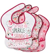 CIVARUA KIDS 3-Pack Waterproof Baby Bibs for Eating - Mess Proof Lightweight Toddler Feeding Bibs...