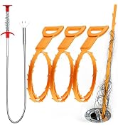 Omont Snake Drain Hair Clog Remover Tool, 34 Inch Stainless Steel Claw and 3 Pack 19. 7 Inch Plas...