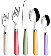 ANNOVA Silverware Set 20 Pieces Stainless Steel Cutlery Color Handle Flatware - 4 x Dinner Knife;...