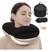 BUYUE Travel Neck Pillows for Airplanes, 360° Head Support Sleeping Essentials for Long Flight, S...
