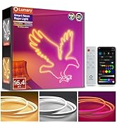 Lumary Smart RGBAICW Neon Rope Lights Indoor, 16.4ft Led Strip Light Works with Alexa/Google Assi...