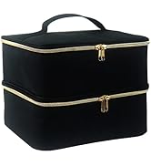 Nail Polish Carrying Case, Double-Layer Nail Polish Storage Bag- Fits Nail Dryer Lamp and 30 Bott...