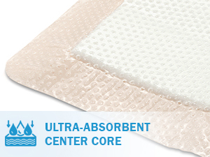 Absorbent Wound Dressing with Silicone Adhesion, High Absorption Capabilities and Retention