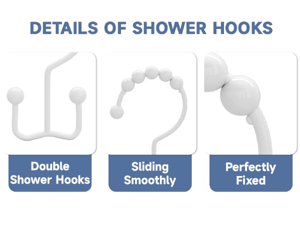 white Shower Curtain Hooks