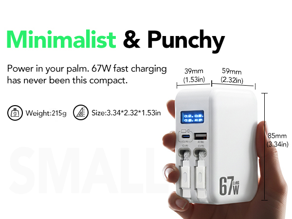 retractable wall charger with dual cables