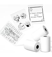 Phomemo Sticker Paper- for T02/M02X/M02L/Y02C/Q02 Mini Printer, White Thermal Sticker for Study N...
