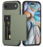 Nvollnoe Compatible with iPhone Air Case with Card Holder Dual Layer Heavy Duty Protective Shockp...