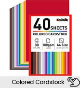 Koogel 40 Sheets Colored Cardstock, 8.27" x 11.7" (A4 Size) 30 Assorted Colors Construction Paper...