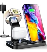 RJR 3 in 1 Wireless Charging Station for Apple Devices, Charging Dock for iWatch 9 8 7 6 SE 5 4 3...