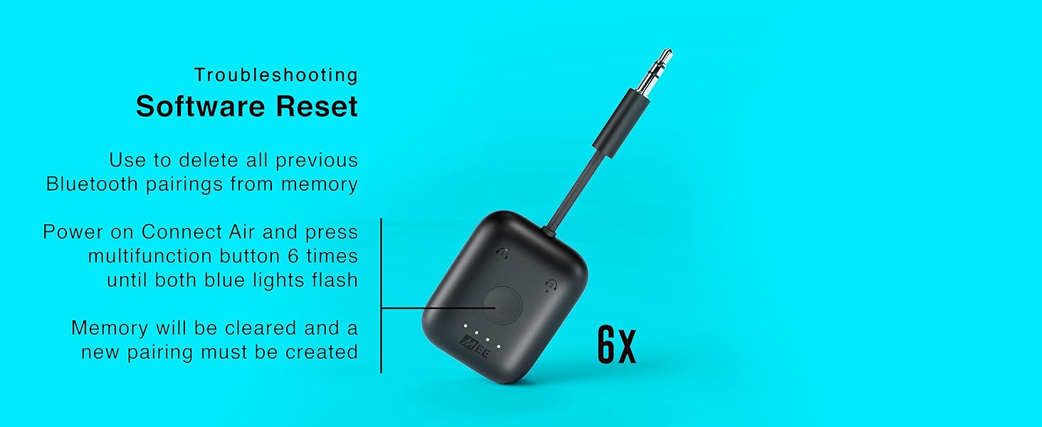 MEE audio Connect Air In-Flight Bluetooth Wireless Audio Transmitter Adapter for AirPods