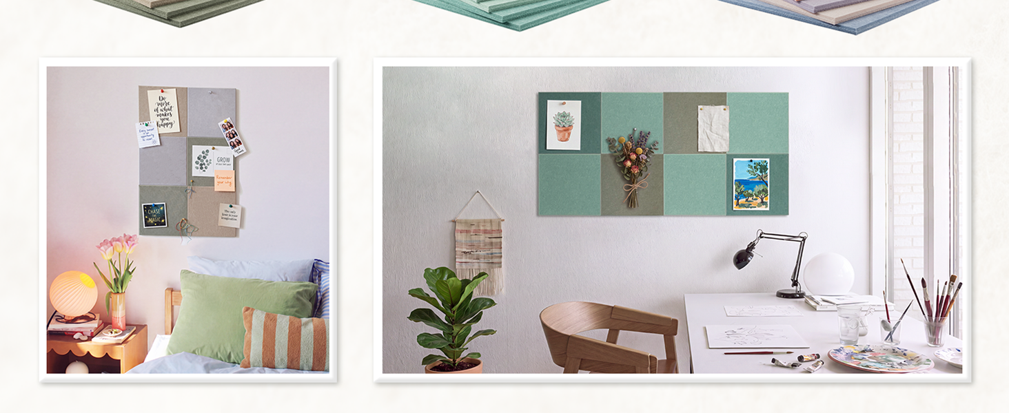 6 Pack Decorative Pin Board for Wall
