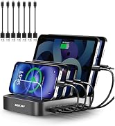 MSTJRY Charging Station for Multiple Devices : 5 Port Multi USB-A Charger Stations Multi-Device O...