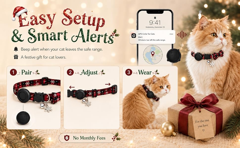 GPS Collar for Cats (Android Only) Smart tag,Pet Tracker